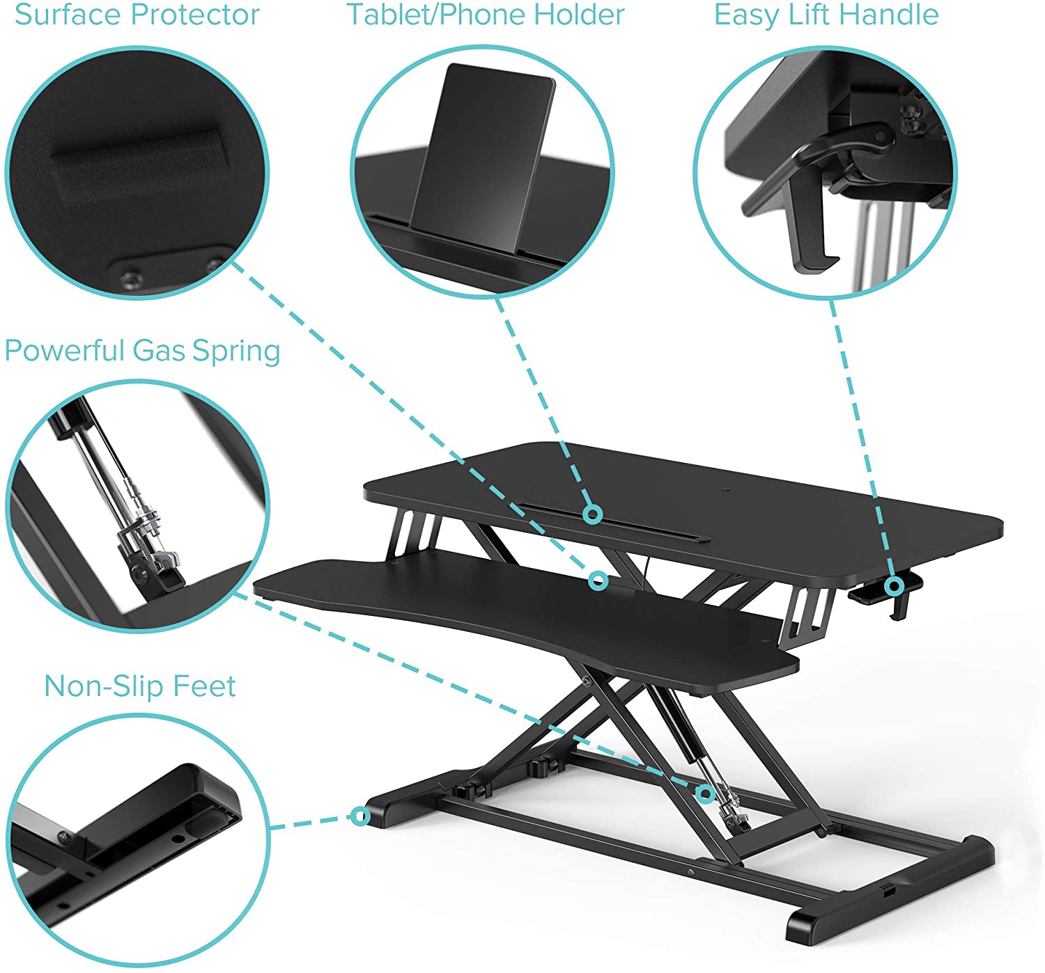 Buy RIF6 Adjustable Height Standing Desk Converter 32 Inch Wide