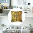 thumbnail image 5 of BANET Craftbot Mustard Yellow Throw Pillow Covers - Pack of 2 Faux Brocade Decorative Pillows - Indian Jacquard Cover - Cover Only 24x24in, 5 of 7
