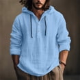 thumbnail image 2 of New Men's Casual Blouse Cotton Linen T-Shirt Loose Tops Long Sleeve Tee Shirt Spring Autumn Casual Men's Shirts Hoodie, 2 of 5