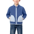 thumbnail image 7 of Xdegoge Fleece Lined Jacket for Boys Full Zip Stand Collar Jackets Casual Lightweight Sport Coat Fashion Fall Winter Warm Color Block Outerwear with Pockets Size 2-12, 7 of 7