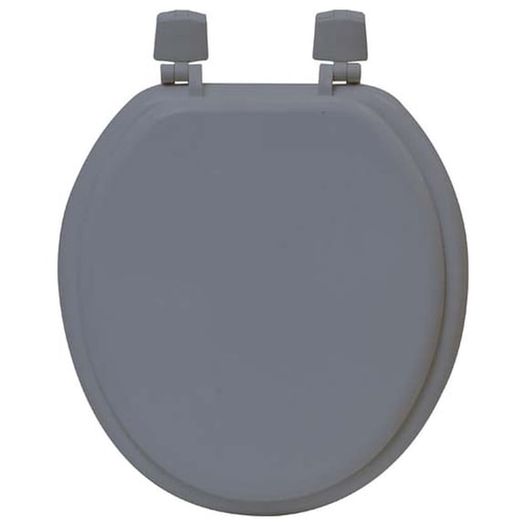 Gray Round Molded Wood Toilet Seat 17 Inches