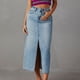 thumbnail image 5 of Falda vaquera de mujer: cintura media-alta, bolsillos, midi elástica y ajustada, informal/para fiesta, tallas S-XXL, 5 of 8