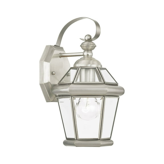 Livex Lighting Georgetown Outdoor Wall Lantern in Brushed Nickel