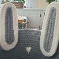 thumbnail image 5 of CHENGDAO 2Pack Cotton Rope Storage Baskets with Removable Bunny Ears, Foldable Organizer, Gray&White, 5 of 6