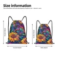 thumbnail image 2 of Xecao Psychedelic Sunflowers Pattern Sports Drawstring Backpack - String Swim Gym Bag with Wet Proof Pocket for Women&Men-Small, 2 of 6