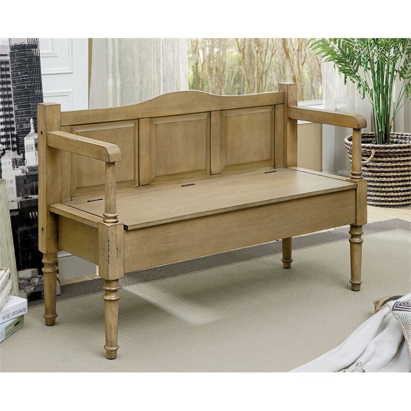 Furniture Of America Porda Transitional Entryway Bench In Natural