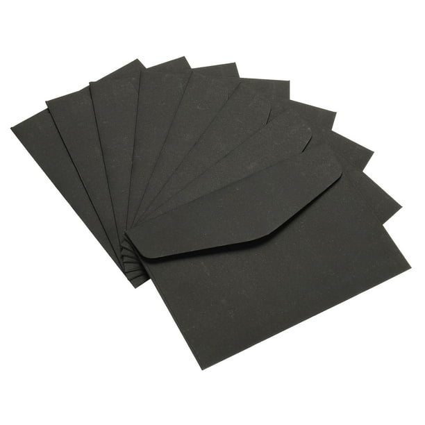 Mini Sobres, 60 Paquetes Papel En Blanco Pequeños Artículos Almacenamiento Negocios Tarjeta Soporte para Saludo Nota Fiesta, Negro