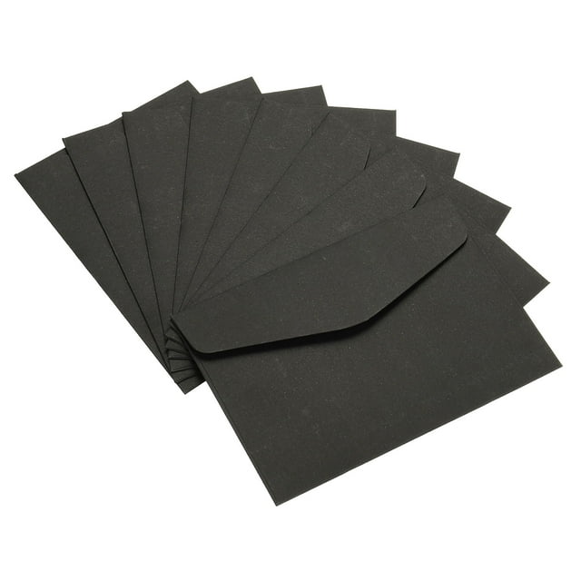 Unique Bargains Blank Small Items Storage Card Holder Mini Envelopes, Black 100 Pack