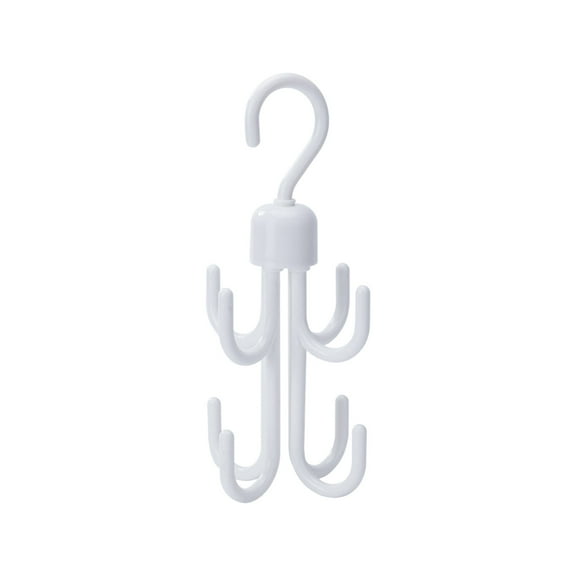 YIMWNYI Double Layer Rotating Hook, 360° Swivel Multi-Functional Bag Scarf Hanger, Home Wardrobe Organizer for Ties, Belts, Accessories Storage, Durable & Stylish Closet Space Saver, White/Gray