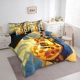 thumbnail image 3 of Homewish Child Guitar Bedding Comforter Set 7 Pieces, Modern Music Full Bedding Set, Cartoon Musical Instruments Reversible Fitted Sheet Flat Sheet, Lightweight Room Decor, 3 of 7