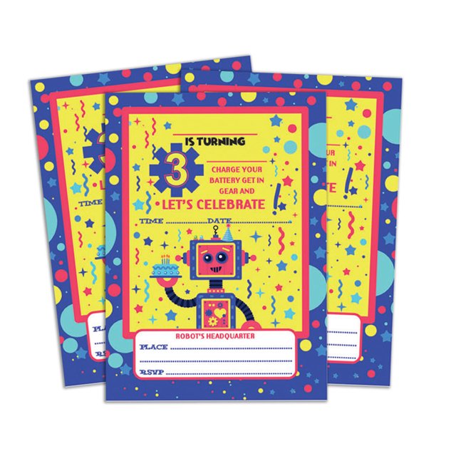Darling Souvenir Yellow Birthday Invitation Card Printable Fill or Write In Blank Invites Party Supplies Pack Of 28 5 x 7 Inches