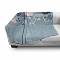 thumbnail image 3 of Funny Soft Flannel Fleece Blanket, Clouds with Smiling Faces and Ornate Motifs Happiness Fun Rainy Season Graphic Image, Cozy Plush for Indoor and Outdoor Use, 50" x 60", Pink Blue, by Ambesonne, 3 of 6