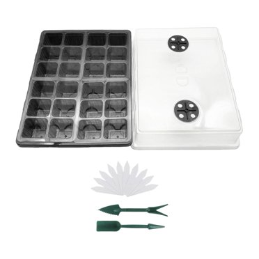 Bandeja de arranque de semillas Bandeja de germinación para el jardín de plantación de invernaderos Negro 24 hoyos