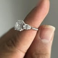 thumbnail image 4 of 2.69 CT Cushion Side Pear Cut 3 Stone Lab Created Diamond Engagement Ring 14K White Gold Plated, 4 of 5