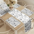 thumbnail image 2 of Ambesonne Animal Table Runner & Placemats, Minimalist Northern Forest, Placemat 4 pcs + Runner 12"x72", White Dark Taupe, 2 of 2