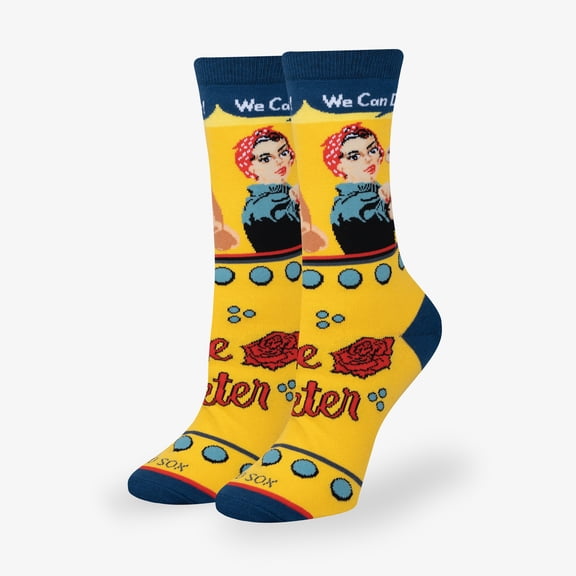 Cool Socks Rosie The Riveter Women's Crew Socks Meme Novelty Crew Socks Medium Size Comfy Cotton