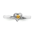 thumbnail image 4 of 925 Sterling Silver Stackable Expressions Citrine Heart Ring Size: 8; for Adults and Teens; for Women and Men, 4 of 5