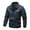 Navy*, variant on Men's Jacket Stand Collar Solid Color Long Sleeve Windproof Thin Checkered Baseball Coat Leisure Stylish Tops