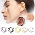 thumbnail image 4 of QIQUWOHUL Double Hoop Nose Ring For Single Piercing Small Thin 8mm Spiral Nose Jewelry For Women Men, 4 of 9