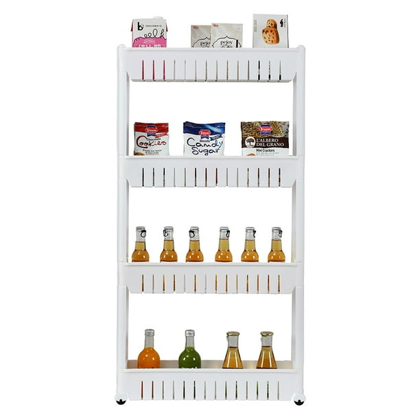 Mobile Shelving Unit Organizer With 4, Mobile Shelving Unit Organizer