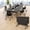 Black B 55.1in, variant on Conference Table, Conference Room Table with Wheels, Flip Top Training Tables Meeting Table for 10 People for Office Conference