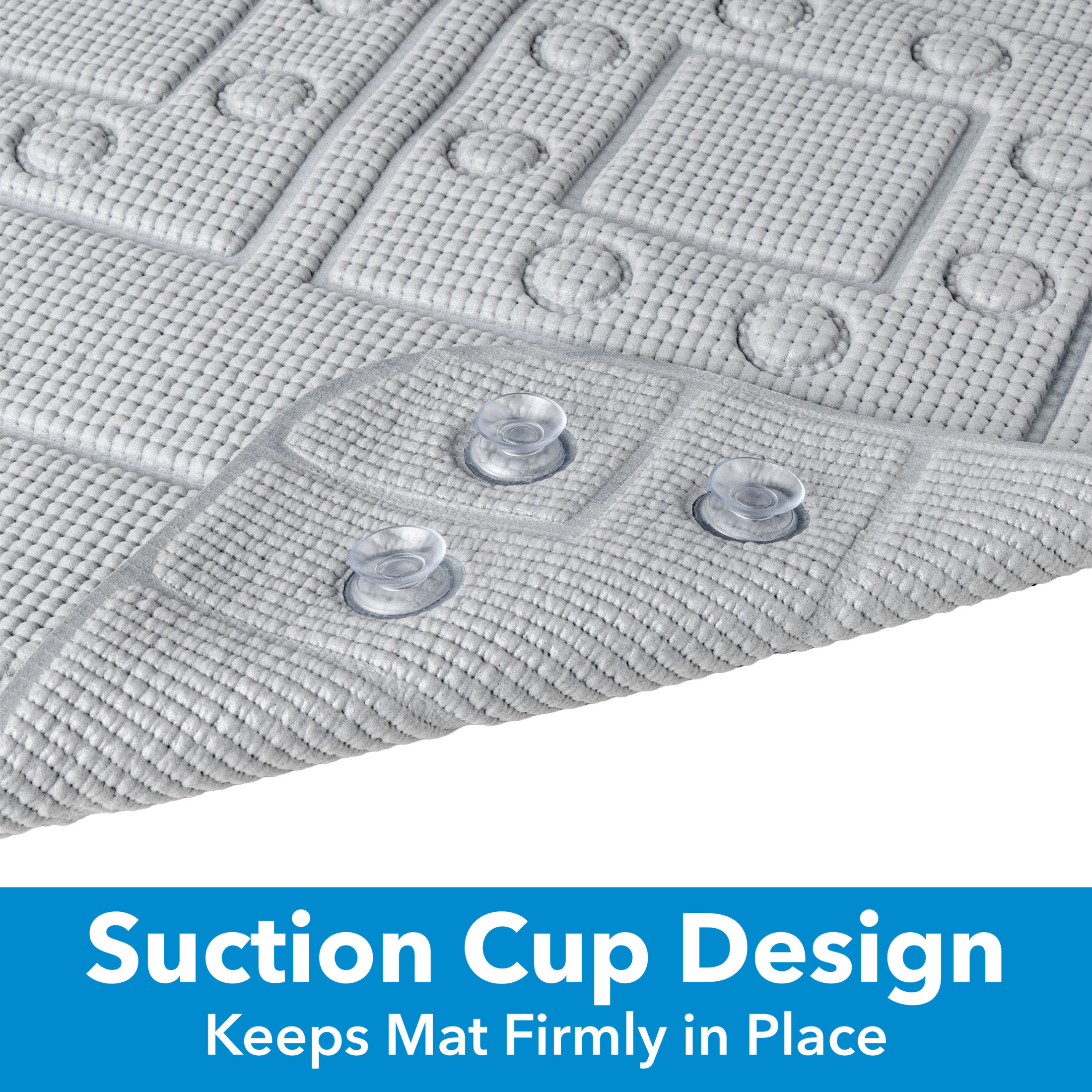Duck Brand Gray Safety Grip Bathtub Mat, 17" x 36" photo 4