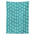 thumbnail image 3 of Ambesonne Teal and White Tablecloth Rectangular Table Cover, Dotted Circles, 60"x90", Teal and White, 3 of 4