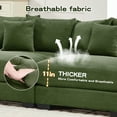 thumbnail image 5 of Oversized Modular Sectional Sofa with Premium Corduroy Fabric, Ergonomic 3-Seater Deep Seat & Chaise Lounge, Easy Assembly for Living Rooms, Green, 5 of 9