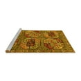 thumbnail image 2 of Ahgly Company Machine Washable Indoor Square Oriental Yellow Industrial Area Rugs, 8' Square, 2 of 4