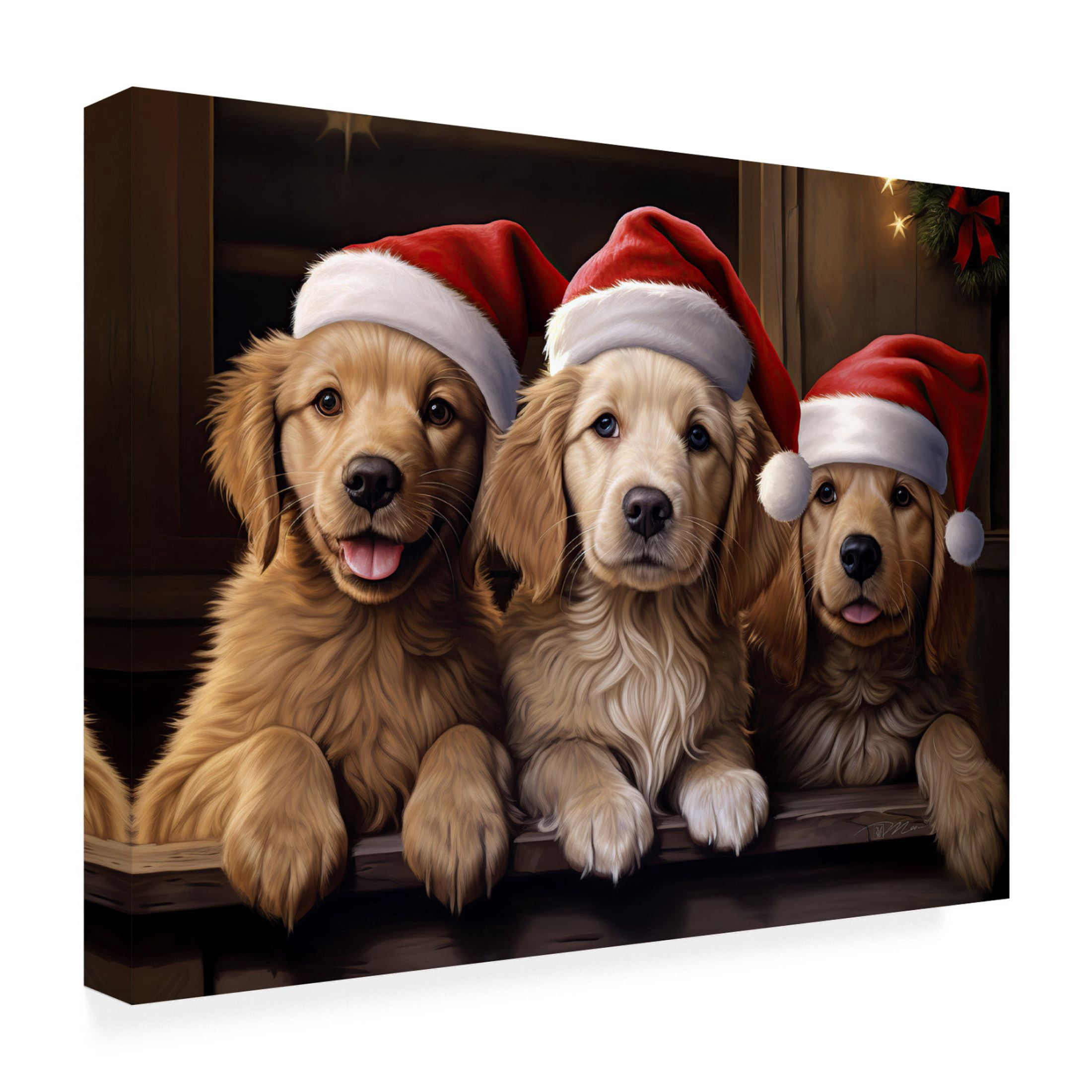 Canvas Wall Art - Momart 'Christmas Friends 5' Wall Art for Living Room, Bedroom, or Office Décor by Trademark Fine Art - 32 x 24 Inches
