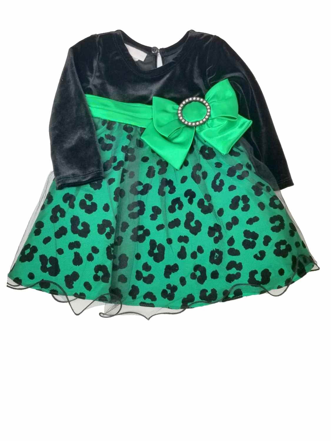 green velvet infant dress
