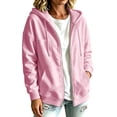 thumbnail image 5 of Edvintorg Women's Jackets Loose Zip up Long Sleeve Coat Fall Winter Casual Hooded Outerwear with Pocket Women's Clothes S-2XL Pink, 5 of 9