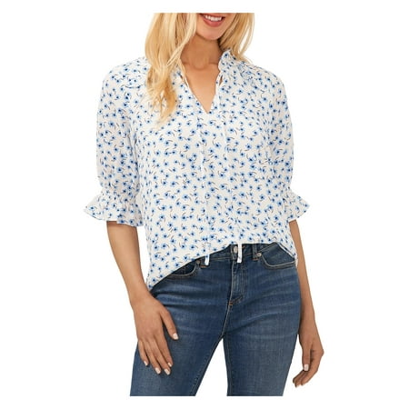 UPC 197123001868 product image for CeCe Womens Tie Neck 3/4 Sleeve Blouse | upcitemdb.com