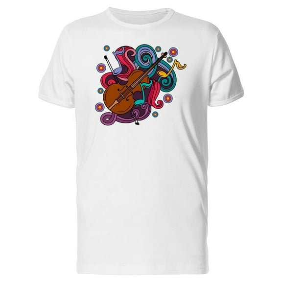 Musical Doodles Violin T-Shirt Men -Image by Shutterstock, Male Medium