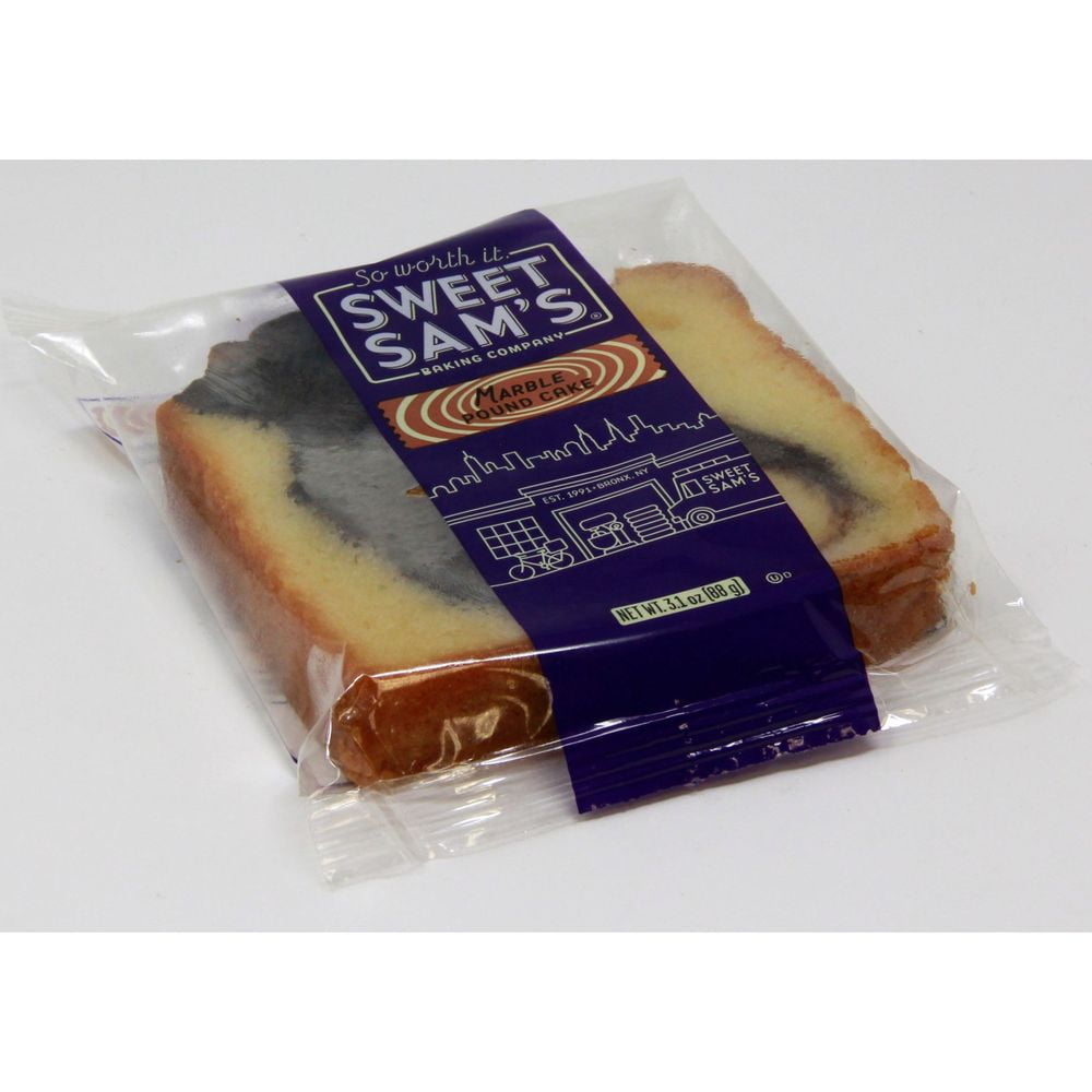 Sweet Sams Individually Wrapped Marble Pound Cake 12 per case