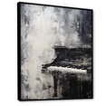 thumbnail image 2 of Designart "Midnight Minimalist Piano Harmony I" Music Floater Framed Wall Art Living Room, 2 of 5