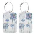 thumbnail image 3 of Disketp 2 Pcs Luggage Tag For Suitcase,Pale Blue Lotus Flowers Leather Baggage Tag With Stainless Steel Loop Privacy Cover For Women Men Girls, 3 of 5