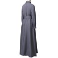 thumbnail image 5 of Afinprain Women's Clergy Dress Long Sleeve A-Line Maxi Dress with Belt and Tab Collar, 5 of 7