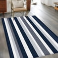 thumbnail image 3 of Non-Slip Rug Pad Rugs Horizontal Stripe Navy Blue White Gray Rectangle Area Rugs 3x5Ft Soft Carpet Pads for Living Room Kids Room, Minimalist Striation Art, 3 of 9