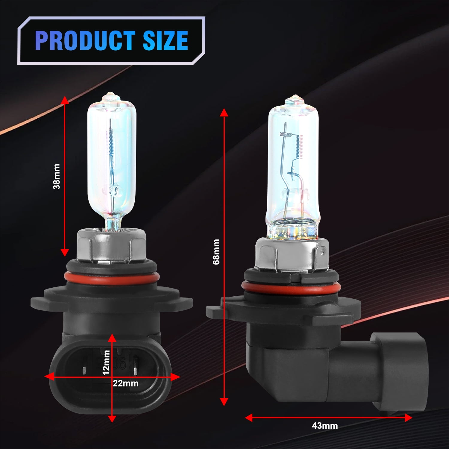 9005 H11 Halogen Headlight Bulbs Combo, High Low Beam Replacement, 4000LM 4200K Warm White, Pack of 4