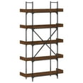 thumbnail image 5 of vidaXL Bookcase Brown oak Engineered wood, metal Medium Adjustable Feet, 5 of 9