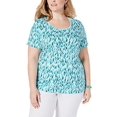 thumbnail image 3 of Karen Scott Plus Size Printed T-Shirt – 0X, Blue, 3 of 5