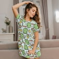 thumbnail image 3 of Naloa Frog With Sweet Print Women Nightgowns,Womens Loungewear,Short Sleeve Sleepwear,Comfy Ladies Nightdress, 3 of 6