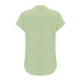 thumbnail image 5 of T-Shirts Femmes Plus Mode Décontractée Col en V Boutonné Manches Courtes avec Poches - Hontri, 5 of 5