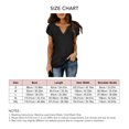 thumbnail image 4 of Tops de verano para mujer, camisa informal de mujer con cuello en V y manga de pétalo, color puro, para fiesta, oficina, compras, negro S, 4 of 5