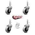 thumbnail image 2 of 2 Inch Polyurethane Wheel 5/16 Grip Neck Stem Caster Set of 4 Service Caster, 2 of 2