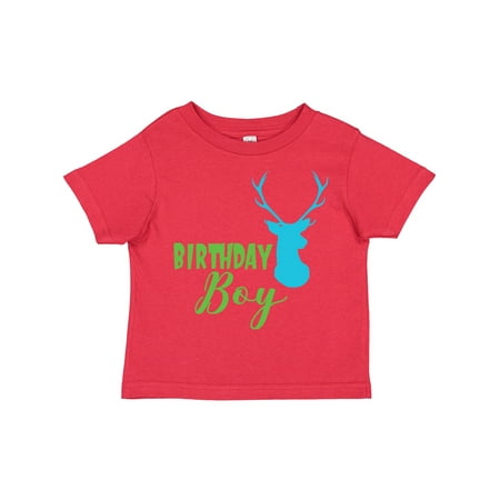 

Inktastic Birthday Boy Deer Head Deer Antlers Gift Toddler Boy Girl T-Shirt