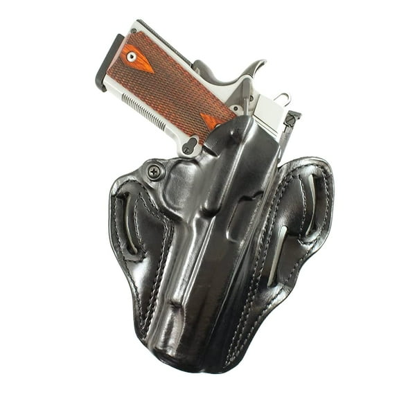 DeSantis Speed Scabbard HLSTR with Tension Screw Device, Fits Colt Gov Model .45, 1911 - Gold Cup and Most Common 1911 models, Without a Thumb Break, Unisex HLSTR, Unlined Leather, Black