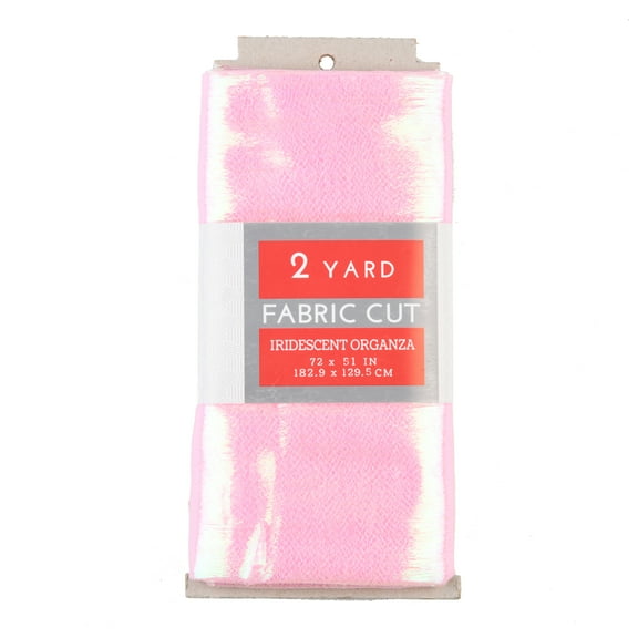 Shason Textile 55" x 2 Yards Nylon Iridescent Solid Organza Precut Fabric, Pink