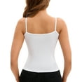 thumbnail image 3 of INSPIRE CHIC Women's Ribbed Camisole Basic Undershirts Unadjustable Spaghetti Strap Cami Tank Top L White, 3 of 5